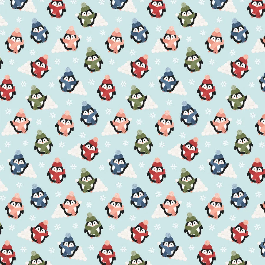 Echo Park - Chilling With My Snowmies - Penguins And Snowballs 12x12 Patterned Paper