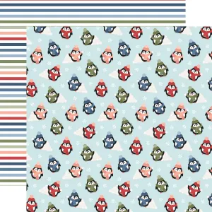 Echo Park - Chilling With My Snowmies - Penguins And Snowballs 12x12 Patterned Paper