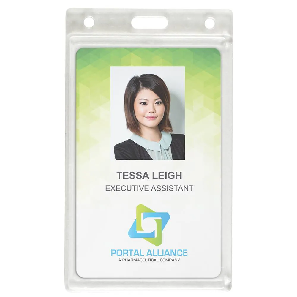 Economy Frosted Vertical Side-Load Badge Holder, 2.13" x 3.38" (50/Pack)