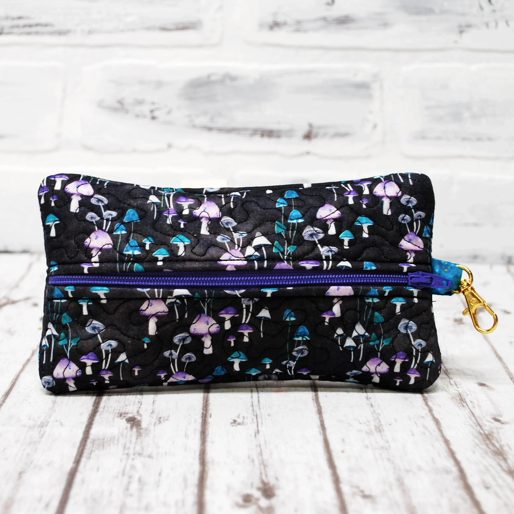 Enchanted Mushrooms Personalized Quilted Pouch