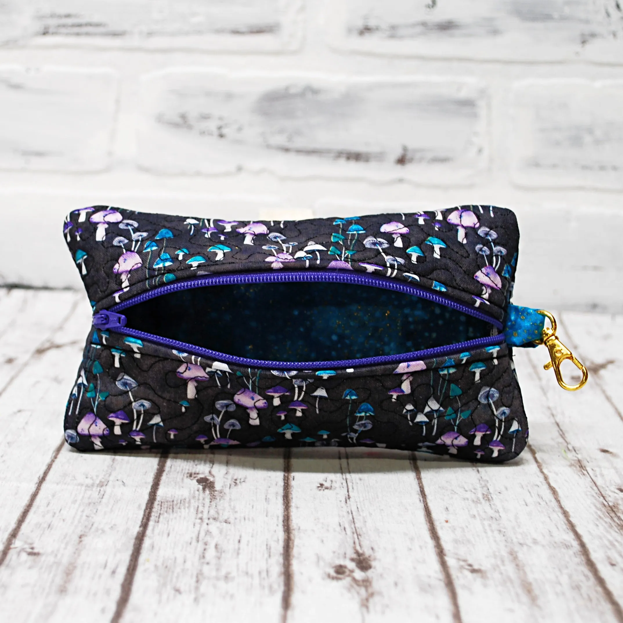 Enchanted Mushrooms Personalized Quilted Pouch