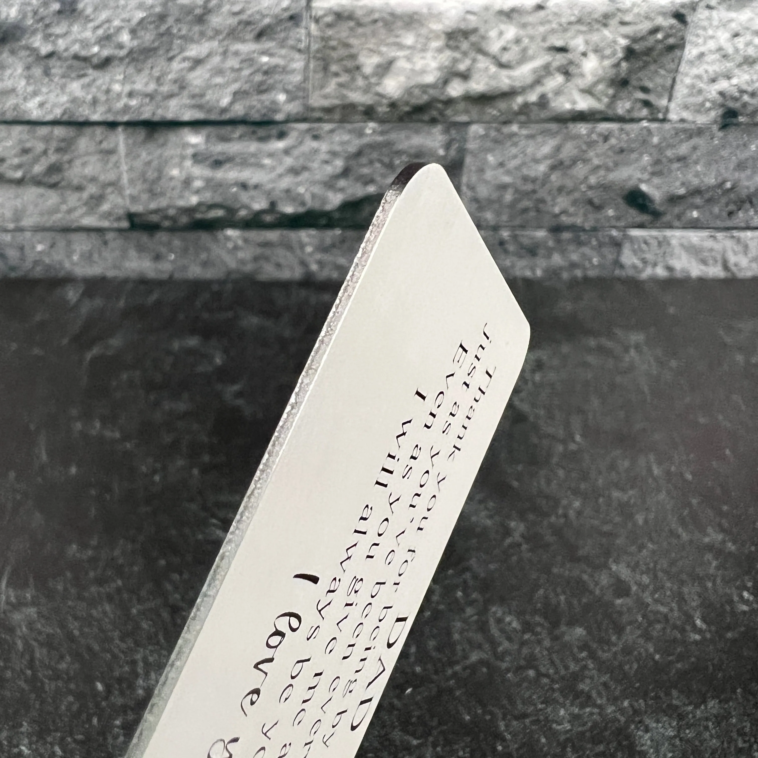 Engraved Metal Wallet Card; Gift for Dad with Leather Pouch
