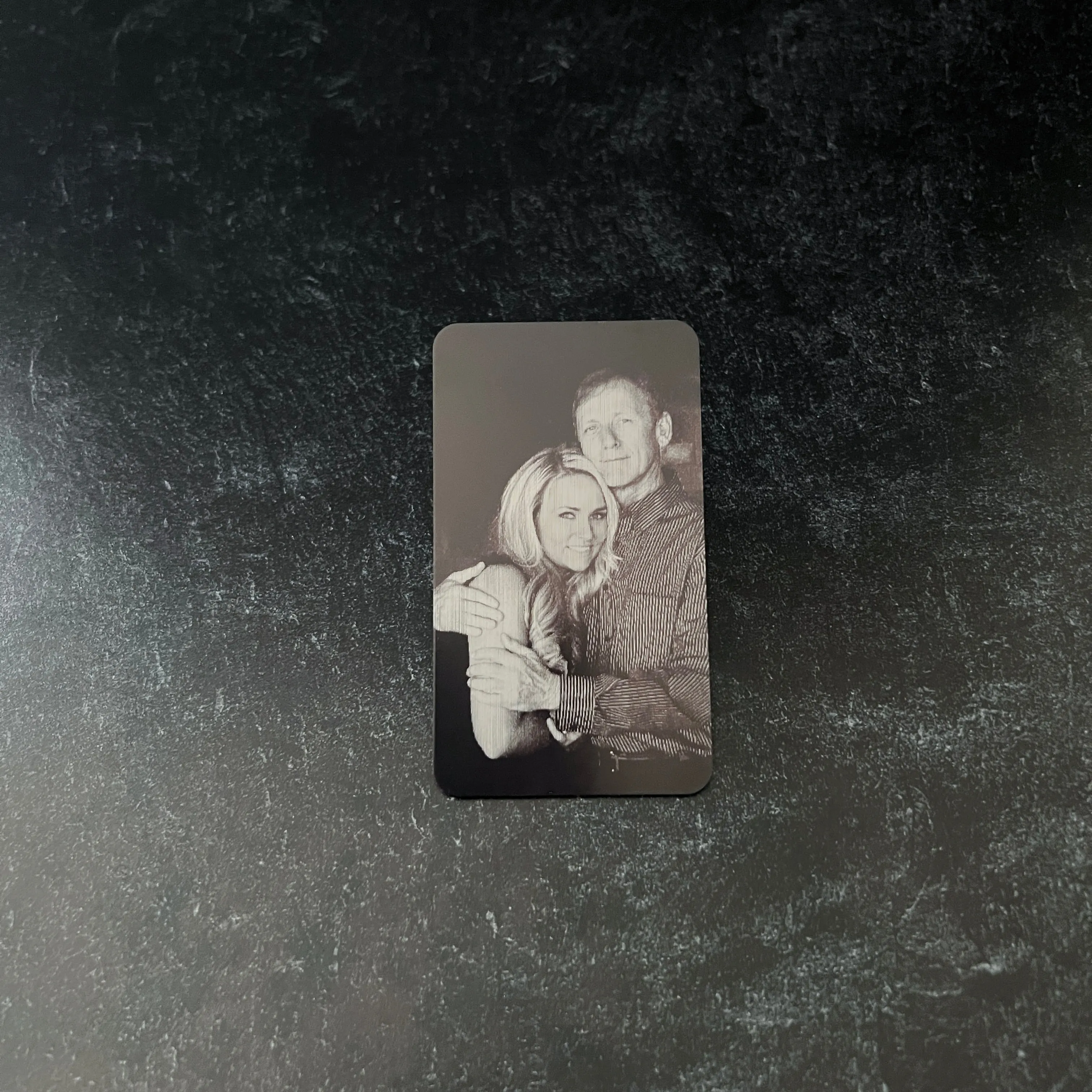 Engraved Metal Wallet Card; Gift for Dad with Leather Pouch