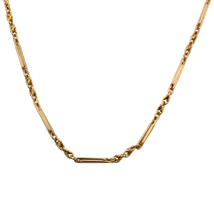 Estate 9k Yellow Gold 55-inch Watch Chain