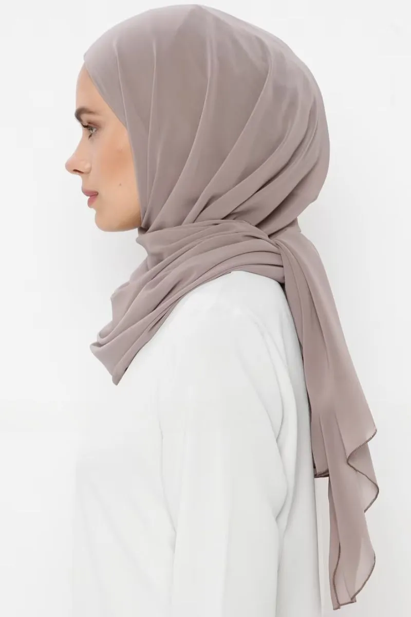 Everyday Chiffon Hijab with Undercap | Light Mink
