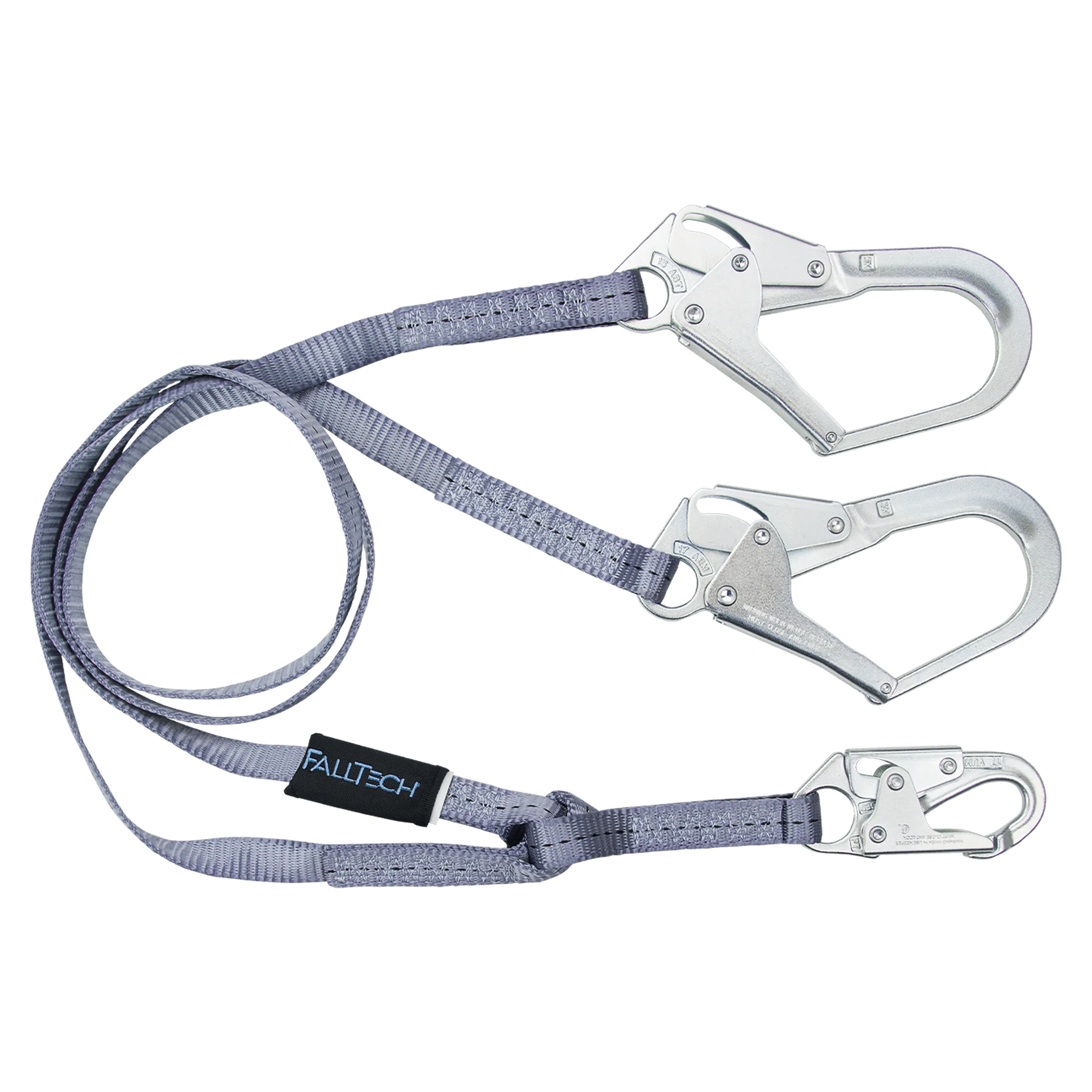 FallTech 8206Y3 6' Web Restraint Lanyard, Double-leg Fixed-length with Steel Connectors (each)