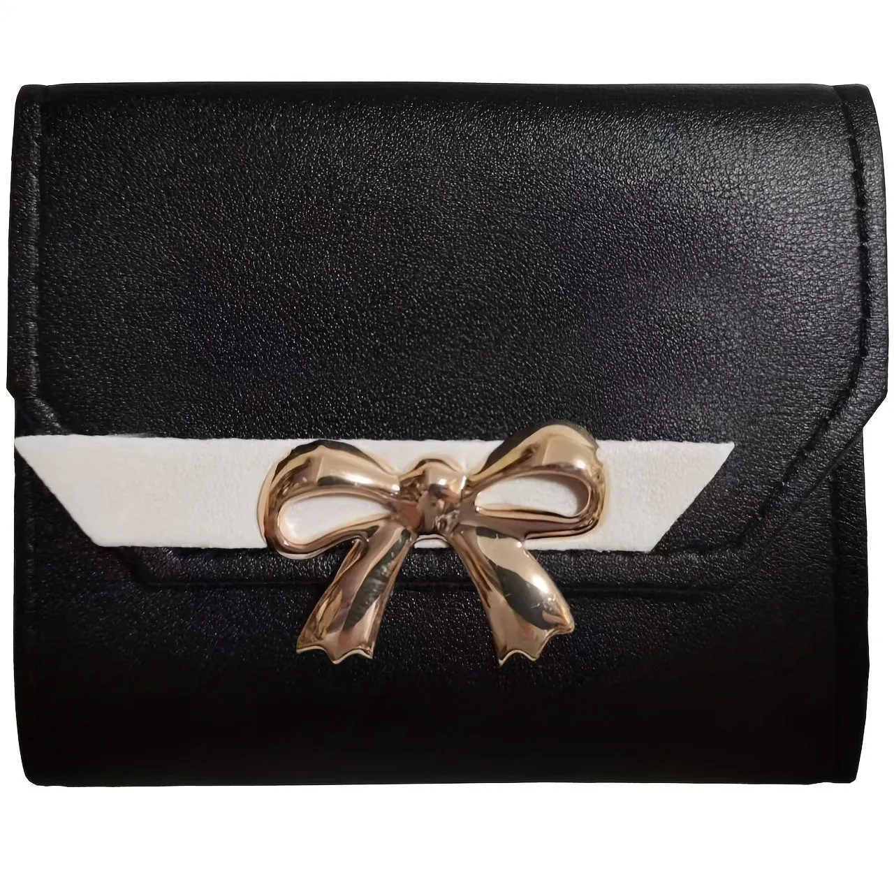 Fashion Short Wallet Hit Color Women Bow Tie Hasp Purse Multiple Card Slots Front Pocket Wallets