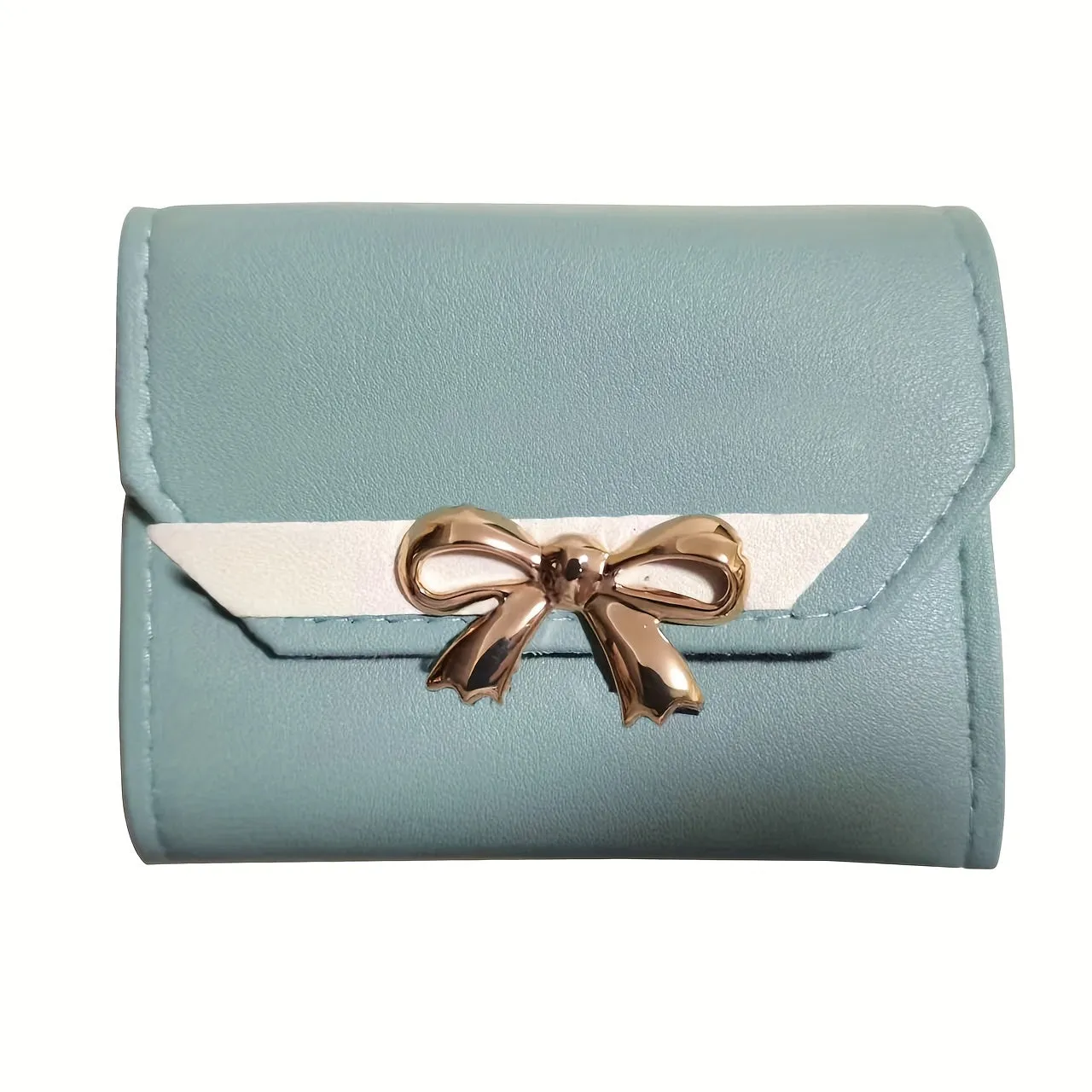 Fashion Short Wallet Hit Color Women Bow Tie Hasp Purse Multiple Card Slots Front Pocket Wallets