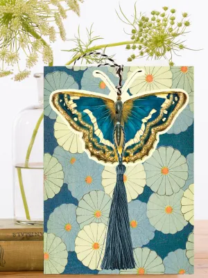 FD035P ~ Large Fandangle greeting card with glitter & tassel