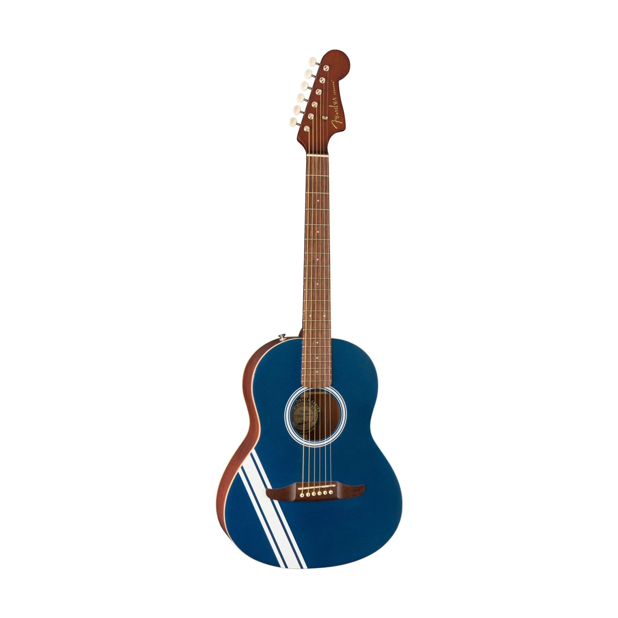 Fender FSR Sonoran Mini Acoustic Guitar w/Competition Stripes, Lake Placid Blue