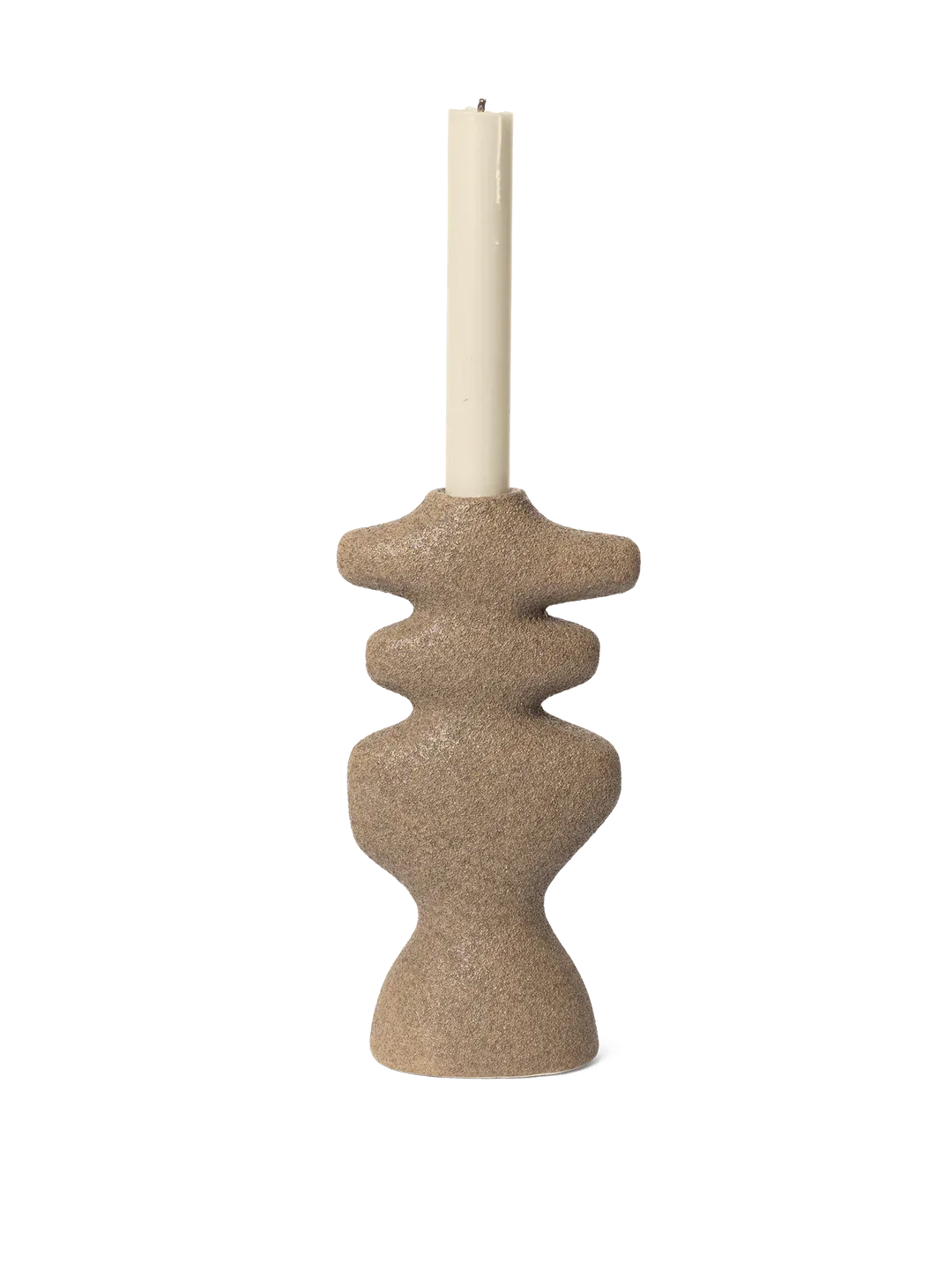 Ferm Living Yara Candle Holder Dark Sand
