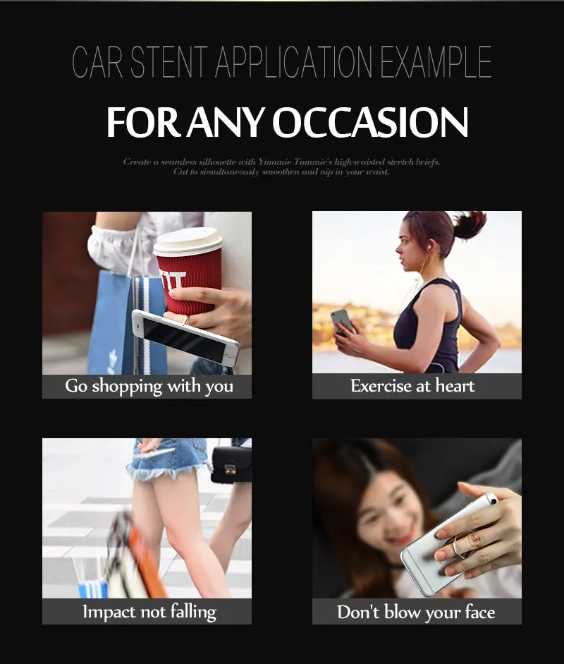 Finger Ring Mobile Phone Smartphone Stand Holder For iPhone XS Huawei Samsung cell Smart Round Phone Silver