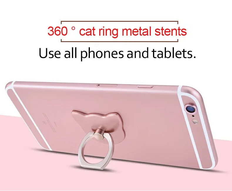 Finger Ring Mobile Phone Smartphone Stand Holder For iPhone XS Huawei Samsung cell Smart Round Phone Silver