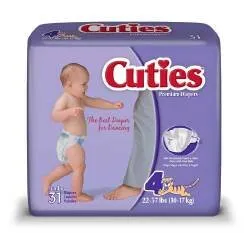 First Quality Baby Diaper Cuties Tab Closure Size 4 Disposable Heavy Absorbency (#CR4001, Sold Per Pack)