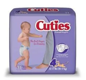 First Quality Baby Diaper Cuties Tab Closure Size 4 Disposable Heavy Absorbency (#CR4001, Sold Per Pack)