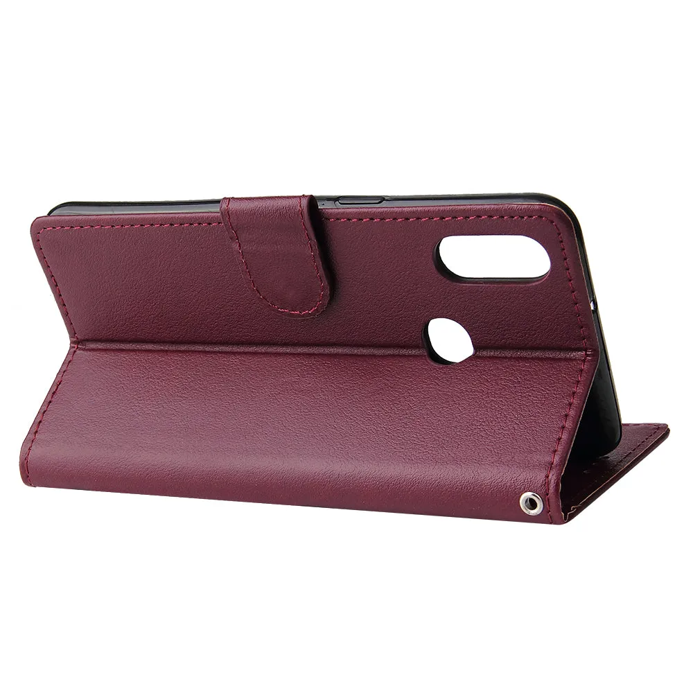 For Samsung A10S A20S Cellphone Cover Mobile Phone Shell Buckle Closure Cards Slots PU Leather Smart Shell with Wallet Overall Protection gold