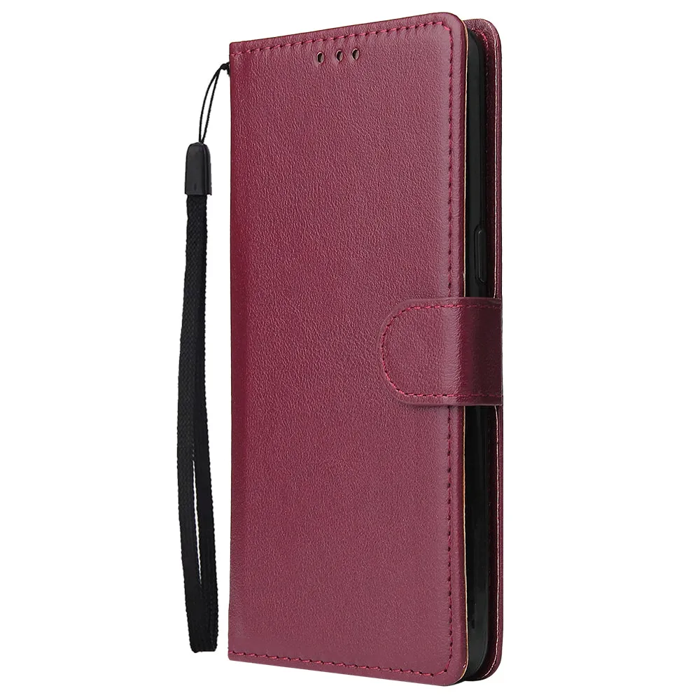 For Samsung A10S A20S Cellphone Cover Mobile Phone Shell Buckle Closure Cards Slots PU Leather Smart Shell with Wallet Overall Protection gold