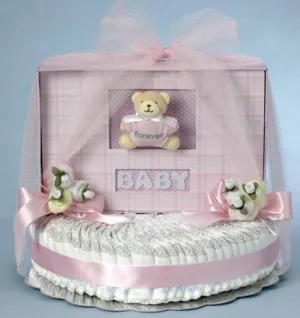 Forever Baby Book Diaper Cake-Girl Baby Gift