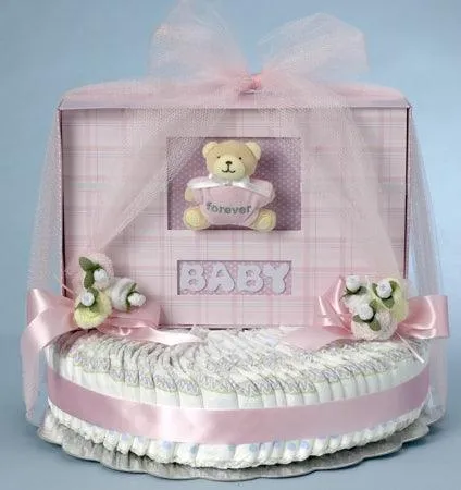 Forever Baby Book Diaper Cake-Girl Baby Gift