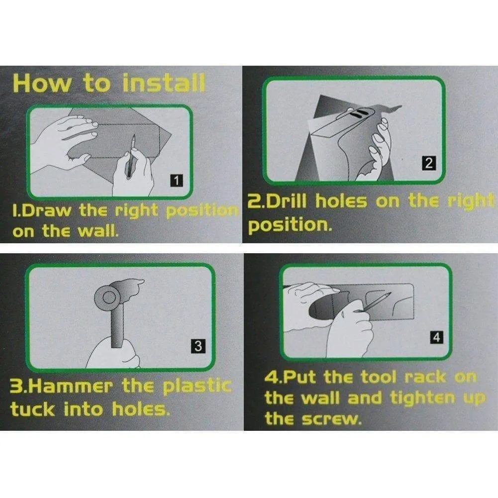 Free Walker Magic Wall Mount Mop Holder with 5 Positons and 6 Hooks,Broom Holder Hanger Brush Cleaning Tools for Home,Kitchen,Prefect for Storage and Organization (5 Postions)