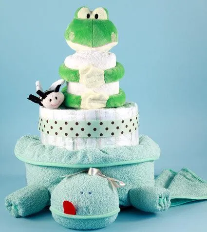 Friendly Frog Diaper Cake Baby Gift