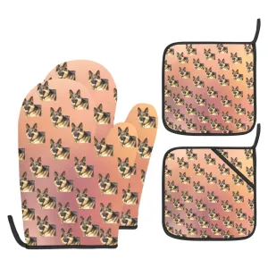 German Shepherd Oven Mitts & Pot Holders (4 Piece Set)