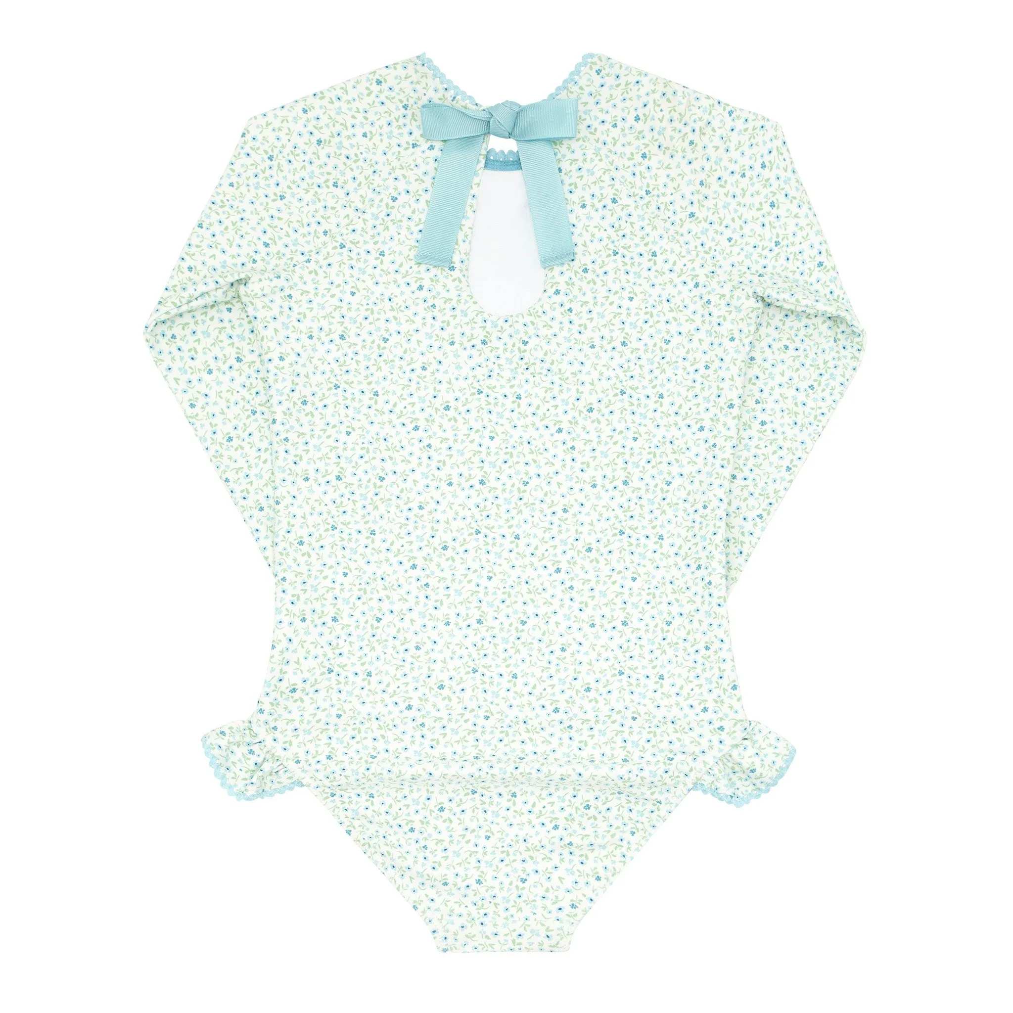 girls hibiscus ditsy rashguard one piece
