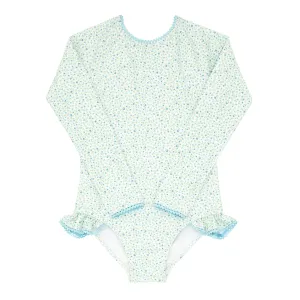 girls hibiscus ditsy rashguard one piece