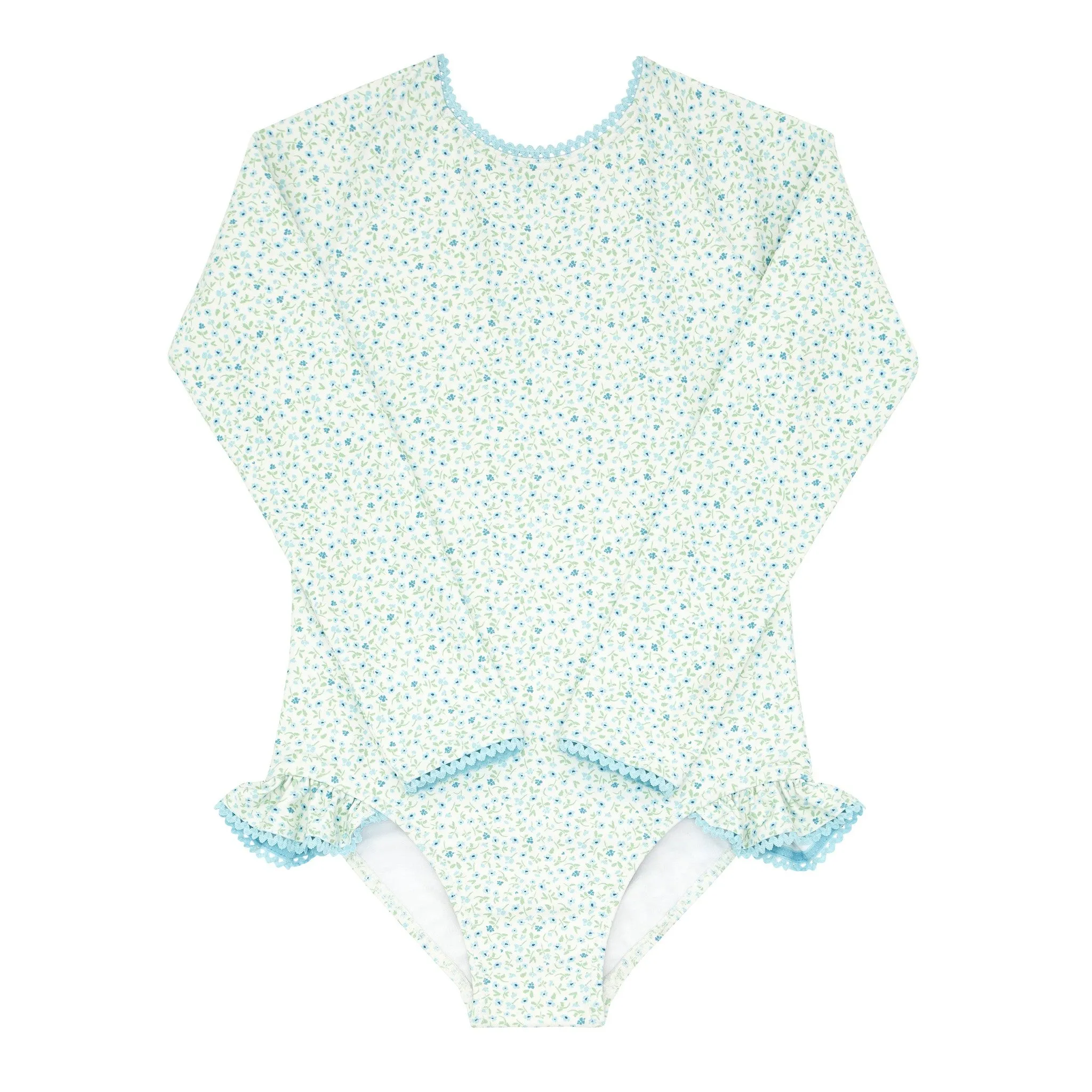 girls hibiscus ditsy rashguard one piece