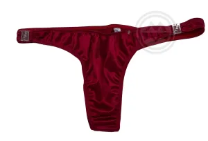 Glossy T-Back Detachable Thong - Red
