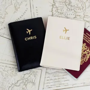 Gold Name Personalised Passport Holders Couples Set