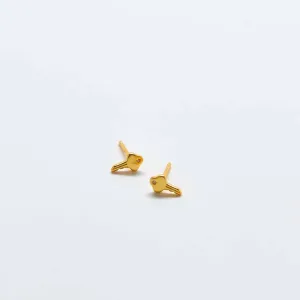 Gold Pavé Key Stud Earrings