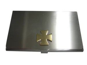 Gold Toned Maltese Cross Business Card Holder