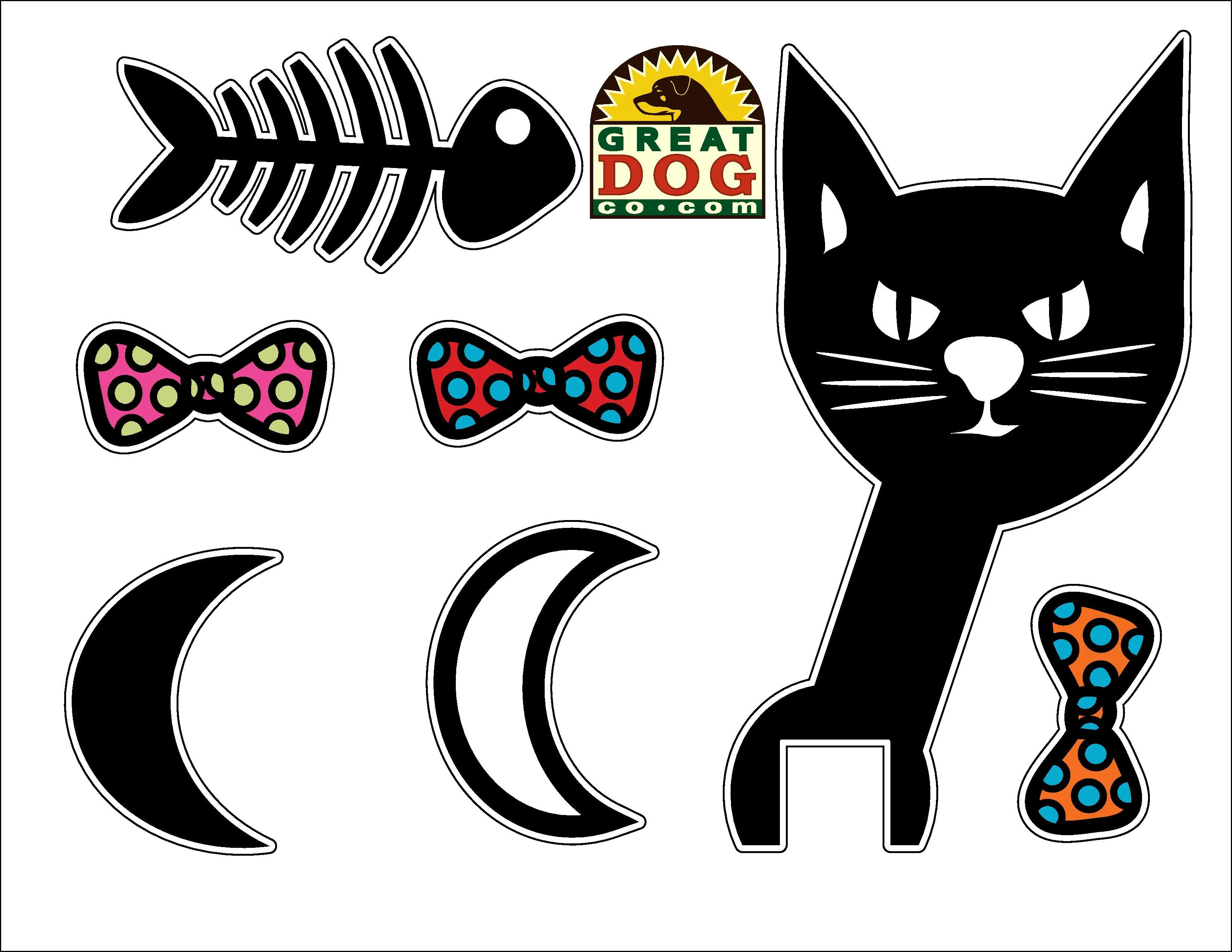 GREAT DOG Vinyl Wall Decal and Cat Tail Hook Set - Midnight