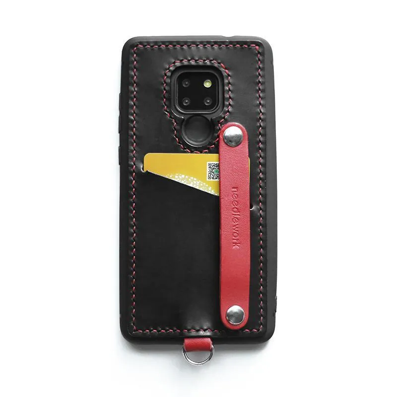 Handmade Blue Leather Huawei Mate 20 X Case with Card Holder CONTRAST COLOR Huawei Mate 20 X Leather Case