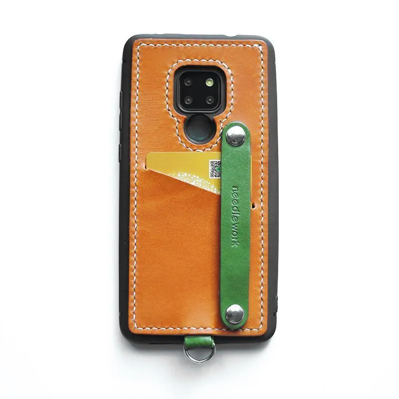 Handmade Blue Leather Huawei Mate 20 X Case with Card Holder CONTRAST COLOR Huawei Mate 20 X Leather Case