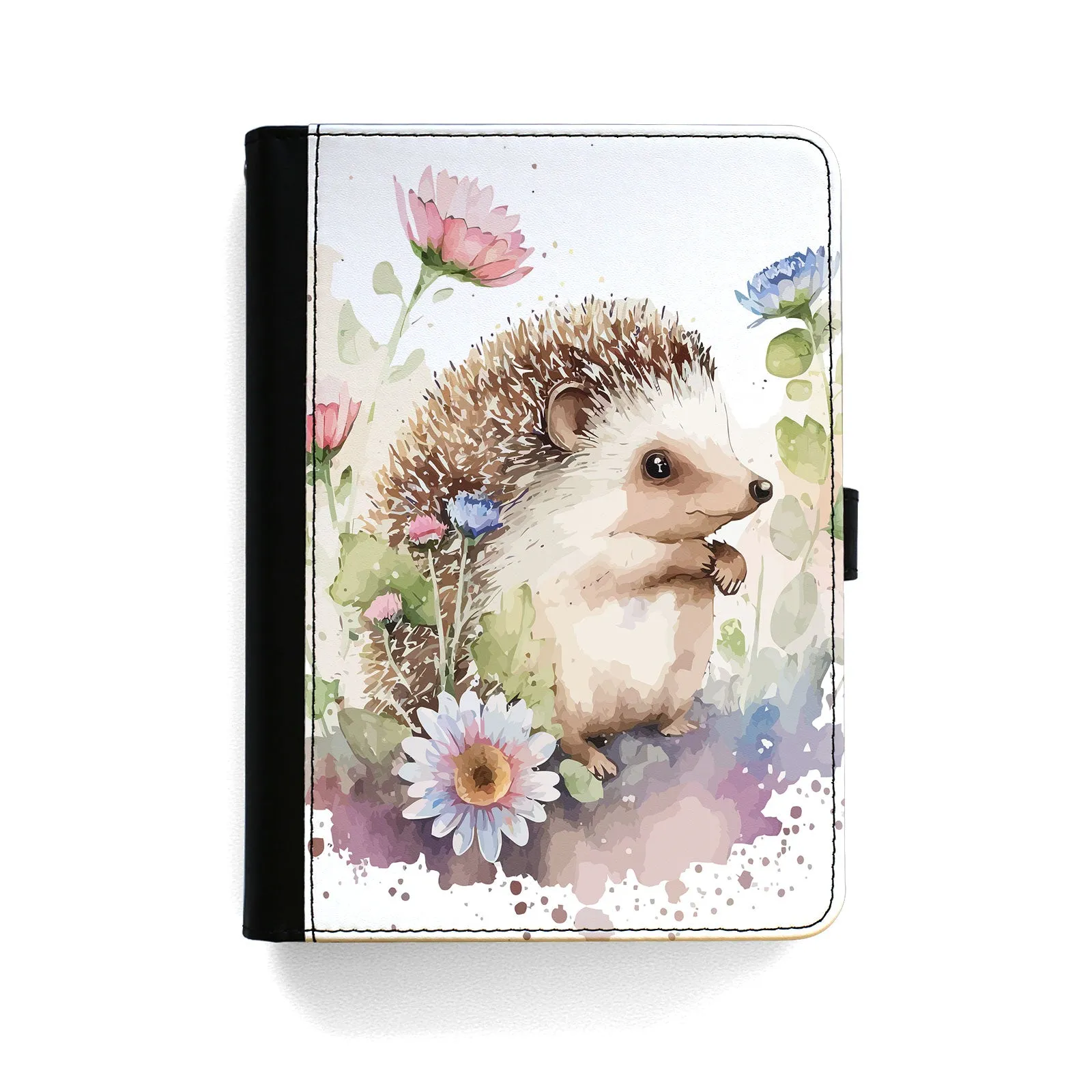 Hedgehog iPad Case - White Daisy Flowers
