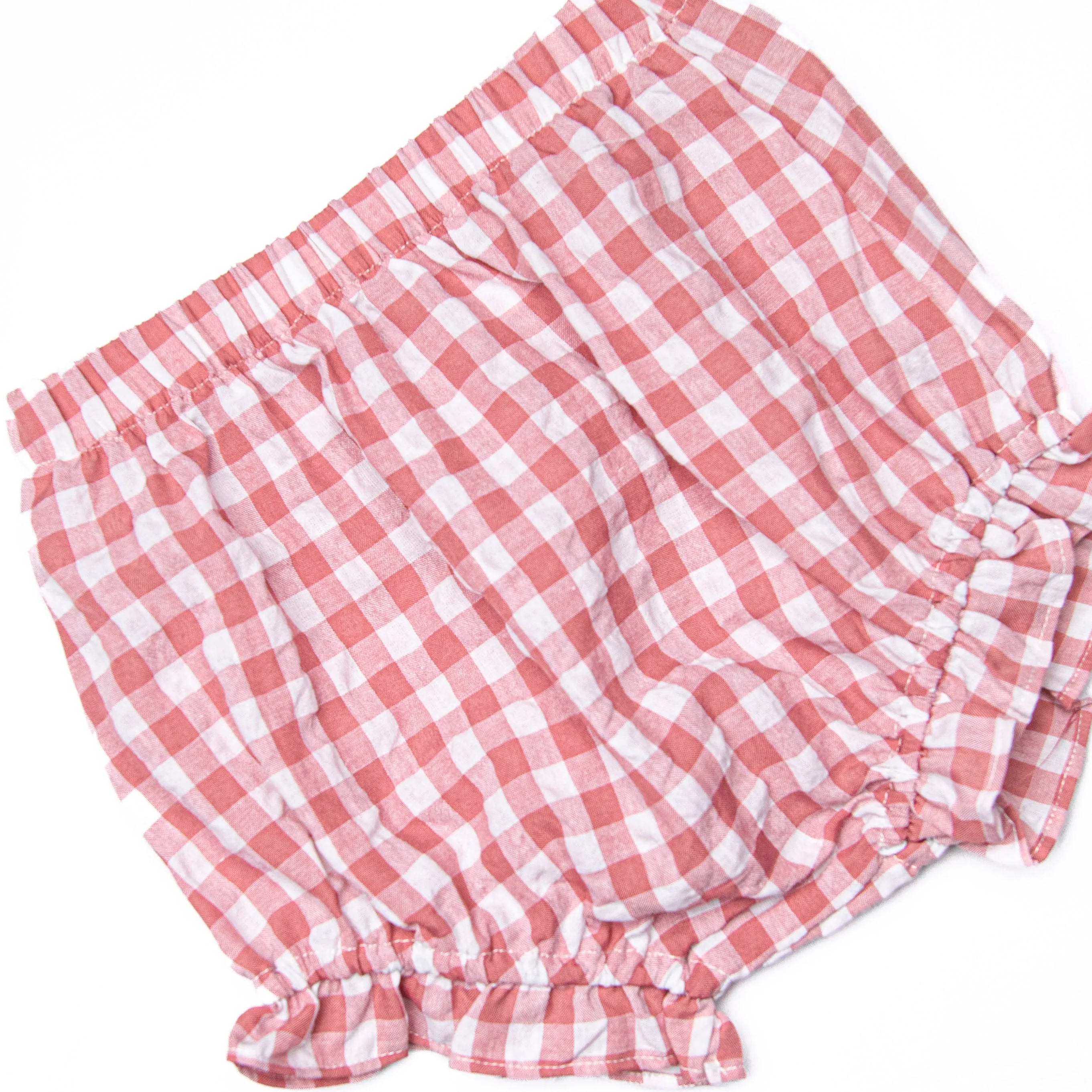 Hillside Orchard Bib Diaper Set, Red Check
