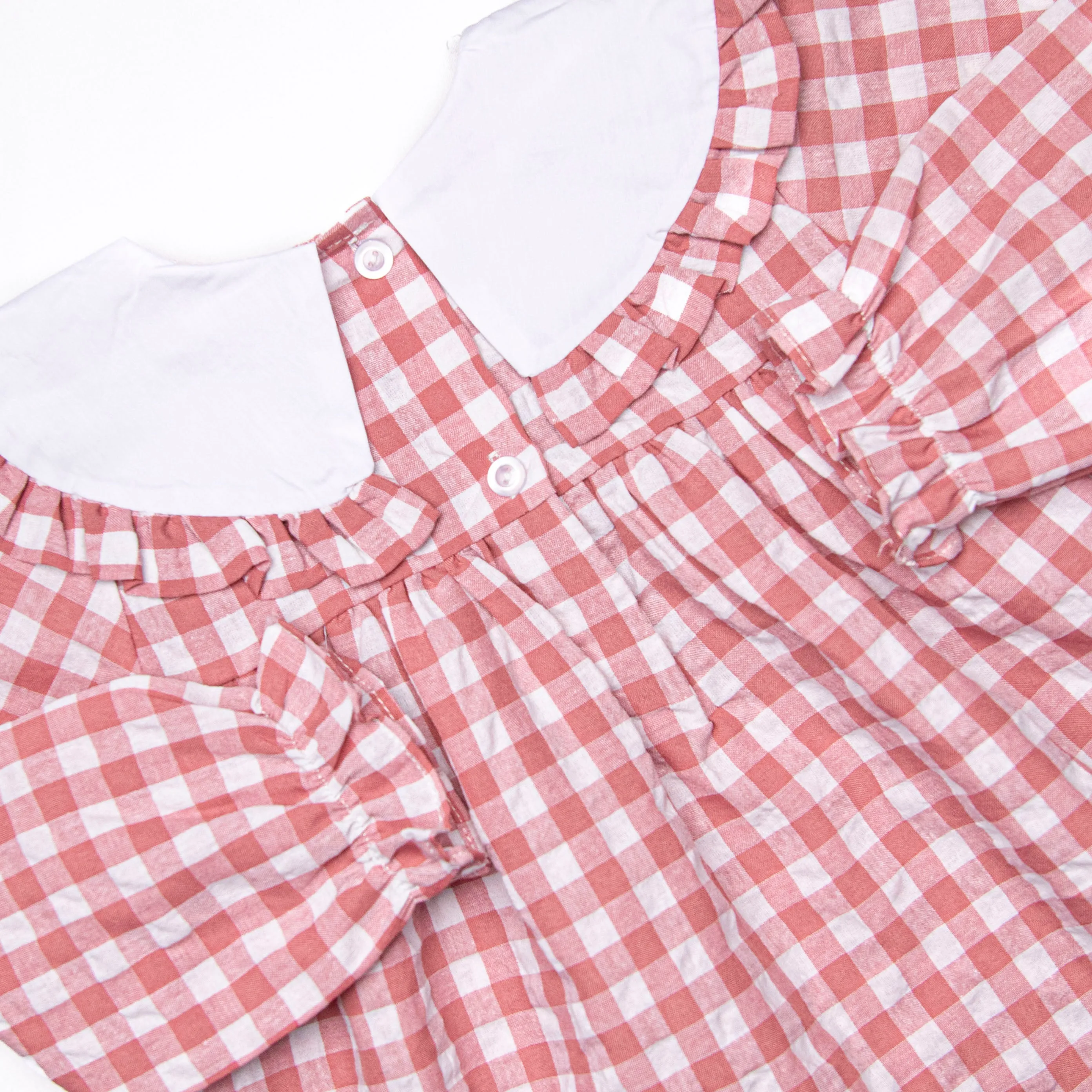 Hillside Orchard Bib Diaper Set, Red Check