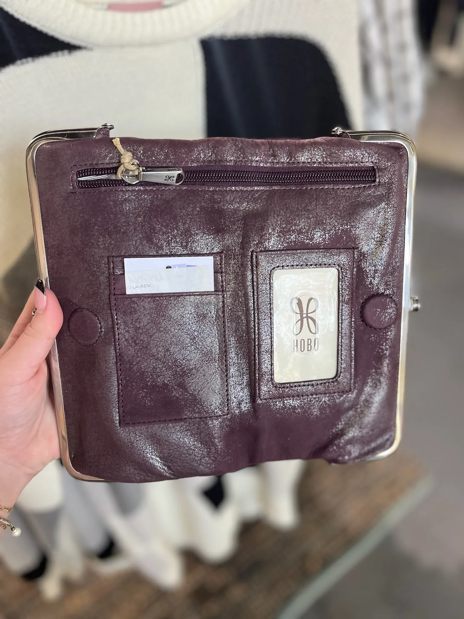 HOBO Lauren Clutch Wallet - Plum Graphite