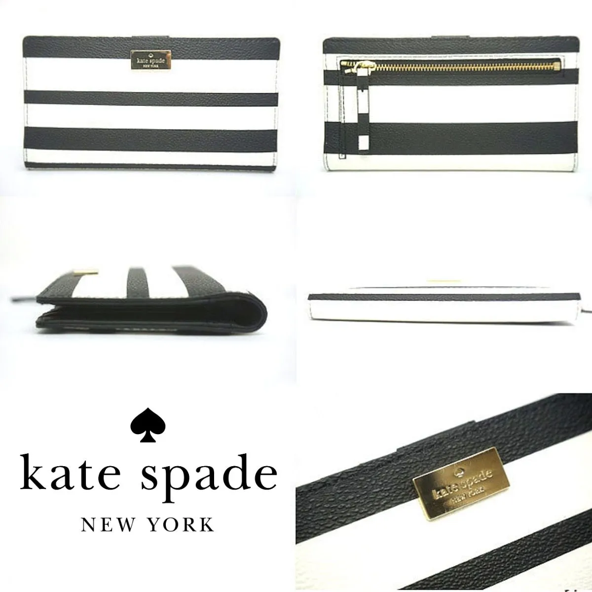 Hyde Lane Black and White Stripe Stacy Wallet