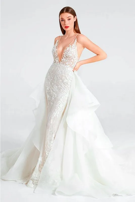 Ines di Santo Flirty Ivory Size 2 Detachable Train
