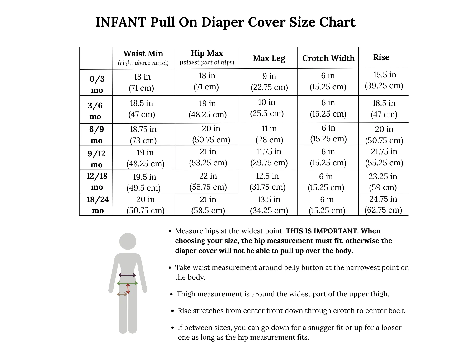 Infant Pull On Diaper Cover Sewing Pattern