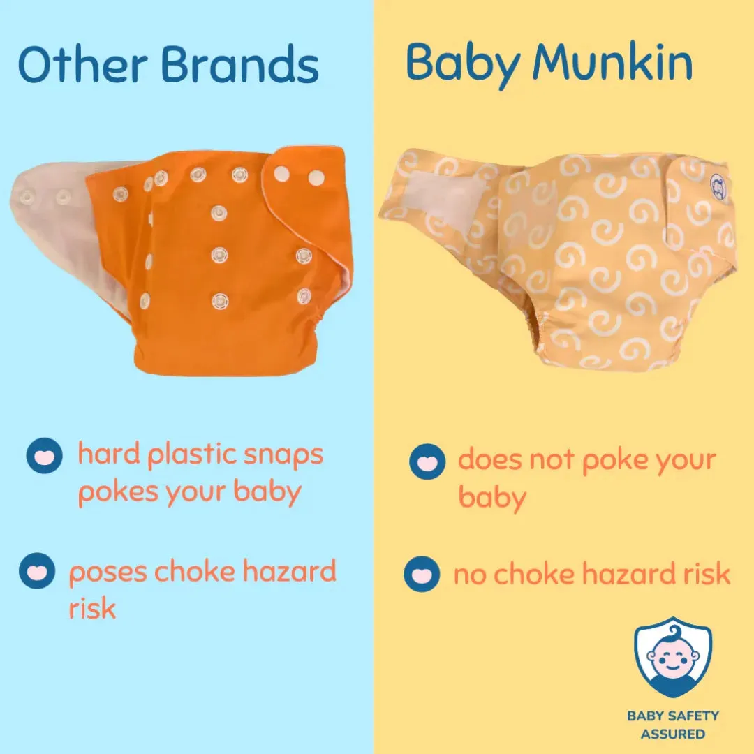 Infant Reusable Diapers | Honeycomb | Velcro Closure | With 2 Diaper Pads Free