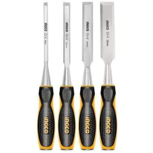 Ingco 4-Piece Wood Chisel Set with CR-V Blade - HKTWC0401