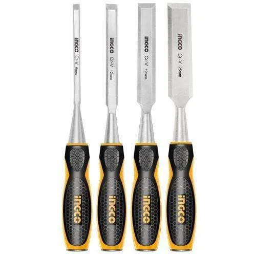 Ingco 4-Piece Wood Chisel Set with CR-V Blade - HKTWC0401