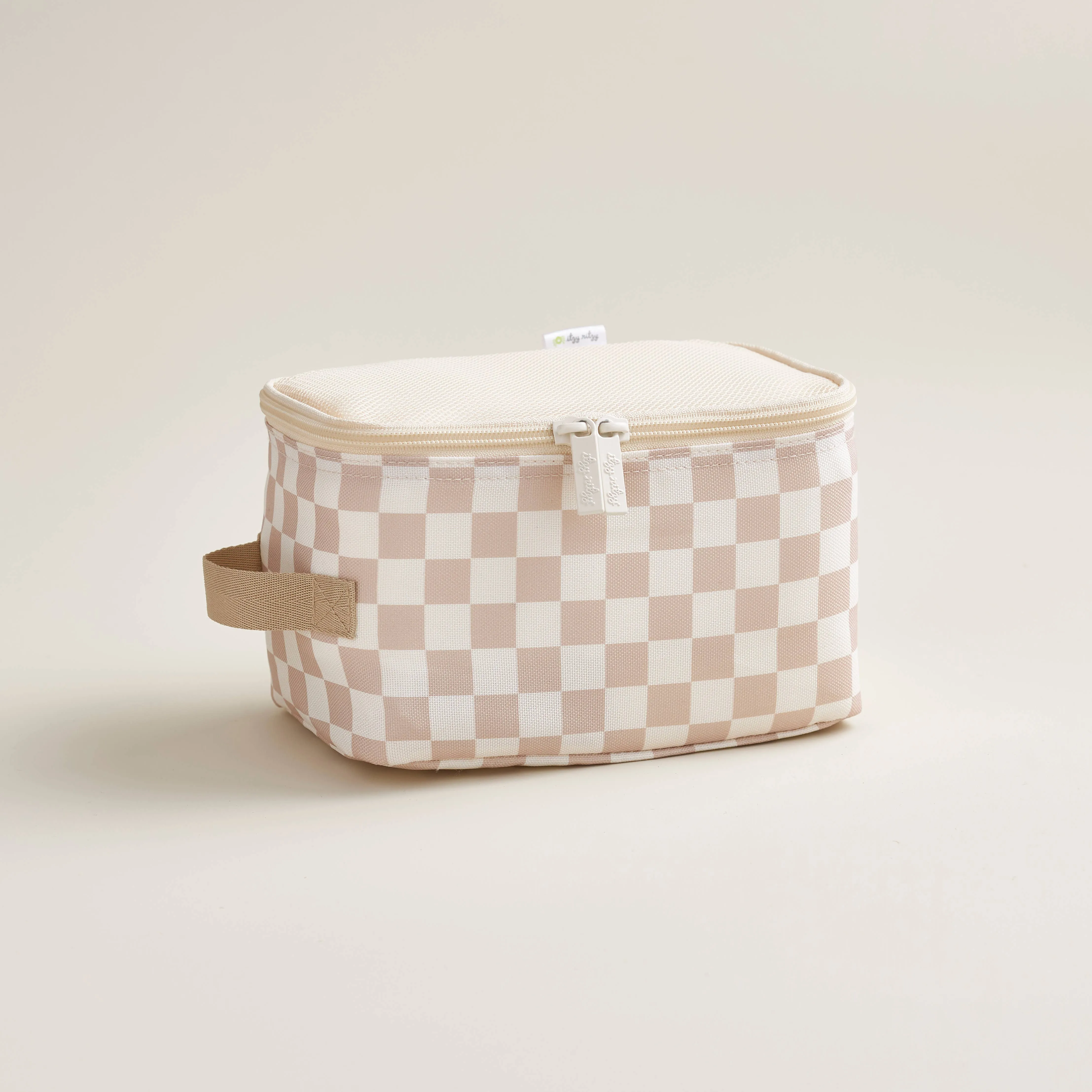 Itzy Ritzy - Pack Like a Boss™ Packing Cubes  Taupe Checkerboard