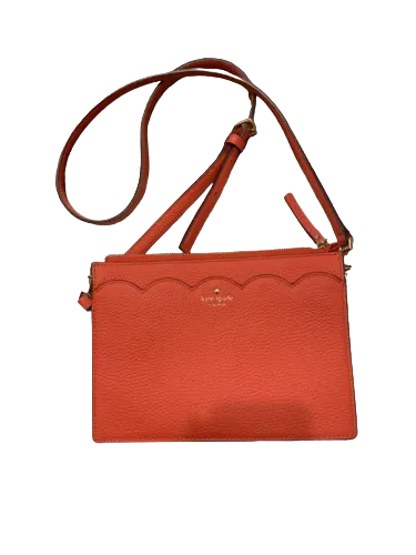 Kate Spade Red Scallop detail Pebbled Leather Crossbody Bag