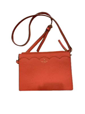 Kate Spade Red Scallop detail Pebbled Leather Crossbody Bag
