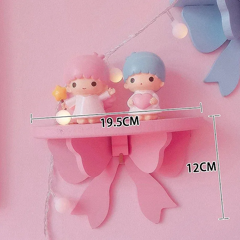 Kawaii Pink Bow Wooden Wall Shelf 🌸✨ | Cute Girly Cosmetic Rack for Heartfelt Room Decor 💖🏡